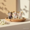 Cute gummy little sheep pendant, plush toy doll, leather face little sheep bag, hanging decoration, keychain doll Specification image